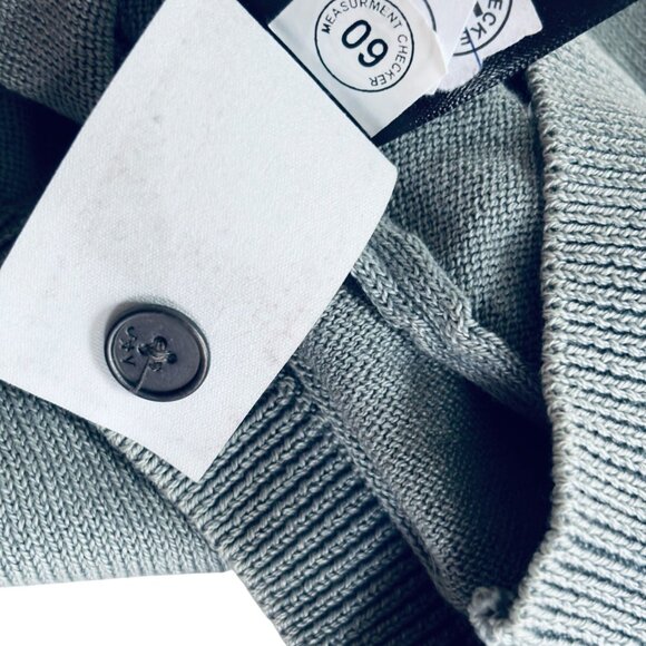 JOHN VARVATOS Star USA Long Sleeve Knit Henley Sweater M Blue Grey 100% Cotton - Picture 9 of 9